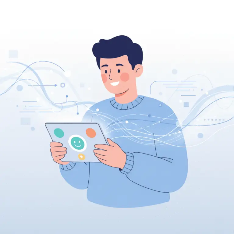 Ilustración de una persona usando Gemini de Google, destacando la facilidad de uso del nuevo asistente IA.