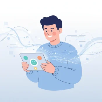 Ilustración de una persona usando Gemini de Google, destacando la facilidad de uso del nuevo asistente IA.